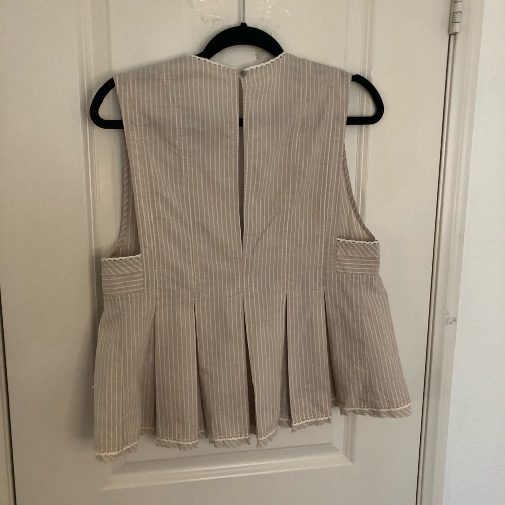 NWOT Free People Good Feels Striped Peplum Top Sz medium sleeveless summer - Picture 10 of 15